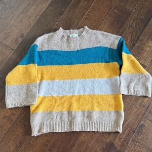 ADORA Cozy Knit Sweater in Blush, yellow and Blue